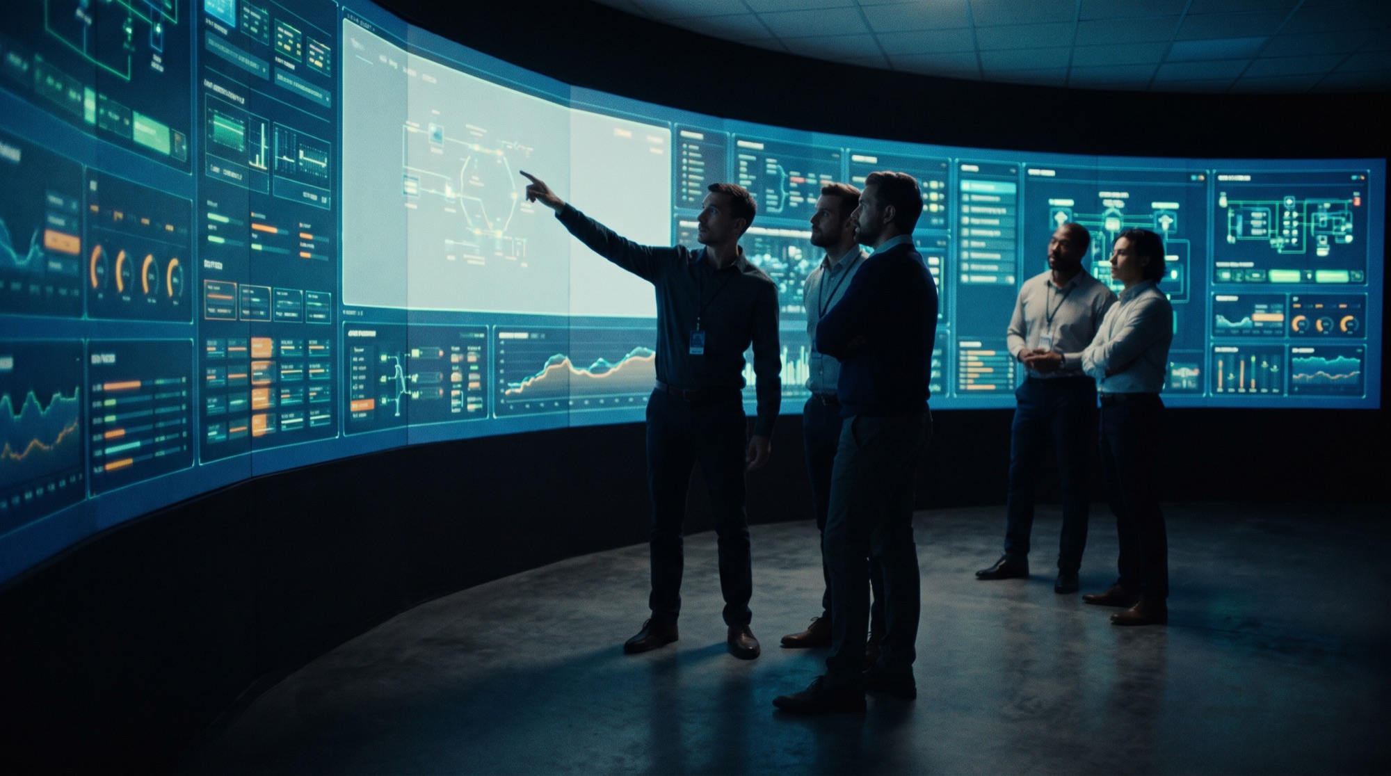 Engineers monitoring network operations